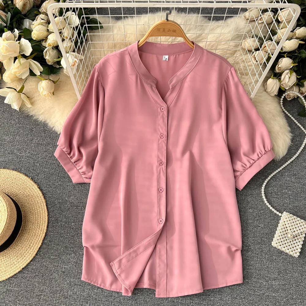 

Новая свободная Тонкая Повседневная рубашка с V-образным вырезом