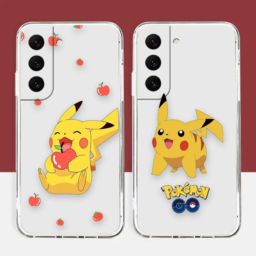 

Clear Phone Case For Samsung Galaxy S22 S21 S20 FE S10 NOTE 10 A12 A11 J7 J6 PLUS ULTRA 5G Case Funda Shell Anime Cute P-Pikachu
