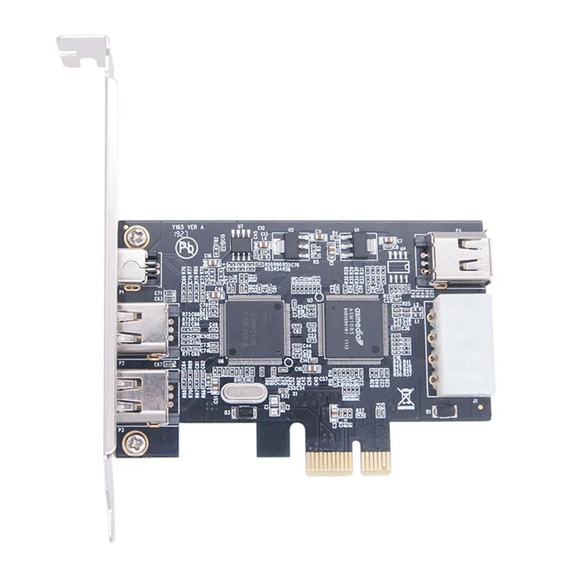 PCI-E 1X IEEE 1394A 4-портовый (3+1) Адаптер для карты Firewire 1394 A Pcie PC + металлическая карта