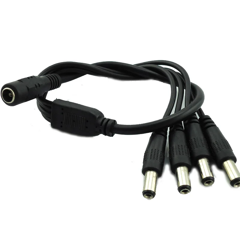 

1pcs 1 Female to 4 Male DC Power jack Adapter Splitter Plug Connector Cable 5.5mm*2.1mm Supply for CCTV Camera led strip Light
