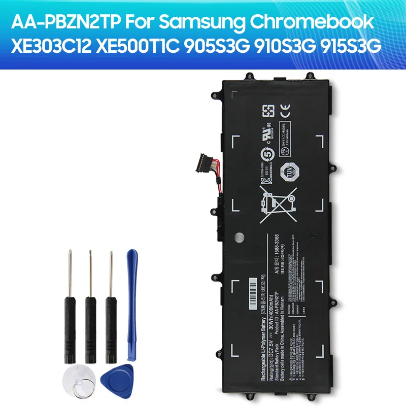 

Replacement Battery AA-PBZN2TP for Samsung Chromebook XE303C12 XE500T1C 905S3G 910S3G 915S3G Laptop Battery 4080mAh +tools