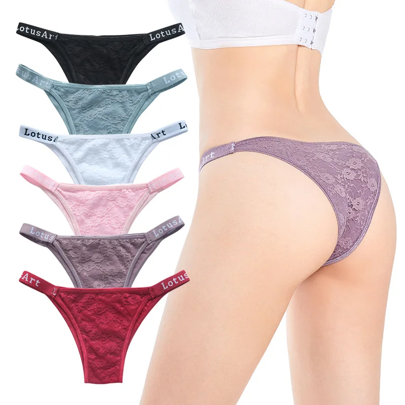 

Women Seamless Lace Panties Sexy Cotton Briefs G String Thongs Female Low Rise Hollow Out Intimate Lingerie Underwear Cotton