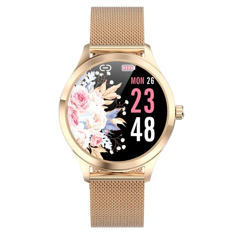 

LW07 Women Smart Watch Watch Face IP68 Round Screen Full Stainless Heart Rate Tracker Lady Girl Smartwatch VS KW10