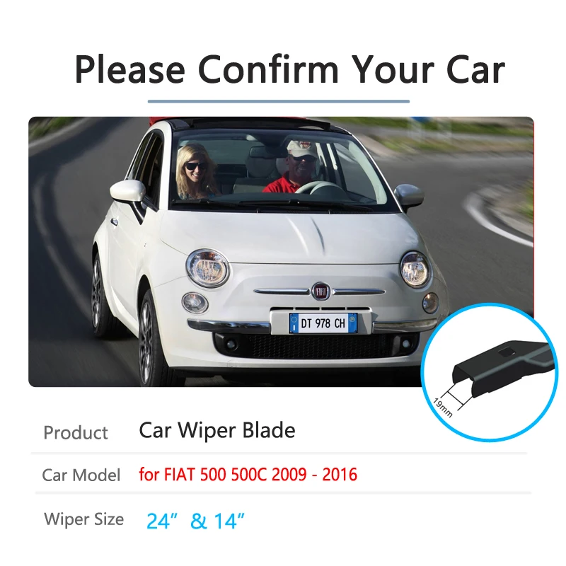Автомобильные стеклоочистители для FIAT 500 500C 2009 ~ 2016 лобовое стекло лобового