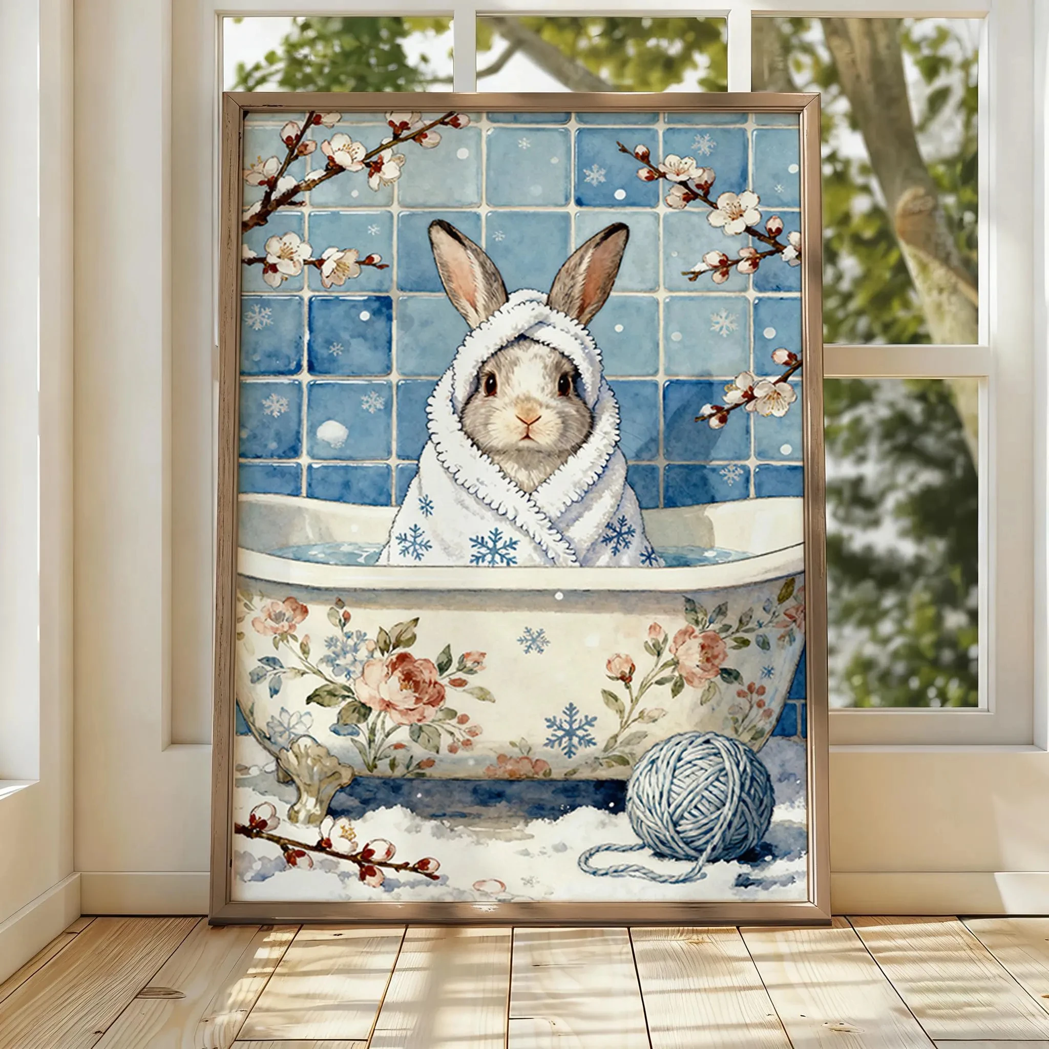 

Пасхальный постер "Кролик в ванной"