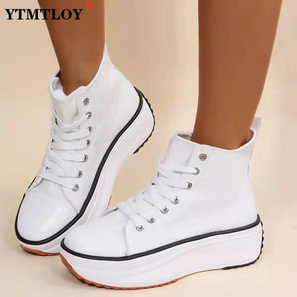 

Женские высокие кроссовки на толстой подошве, дышащие белые, черные кроссовки на платформе, Вулканизированная массивная обувь