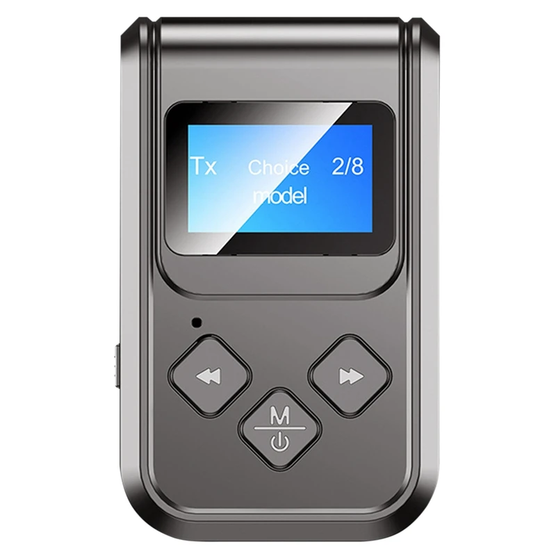 

Bluetooth 5.0 Wireless Transmitter Receiver 2 in 1 LCD Display Stereo Music Dongle Support 3.5mm Aux Handsfree for TV