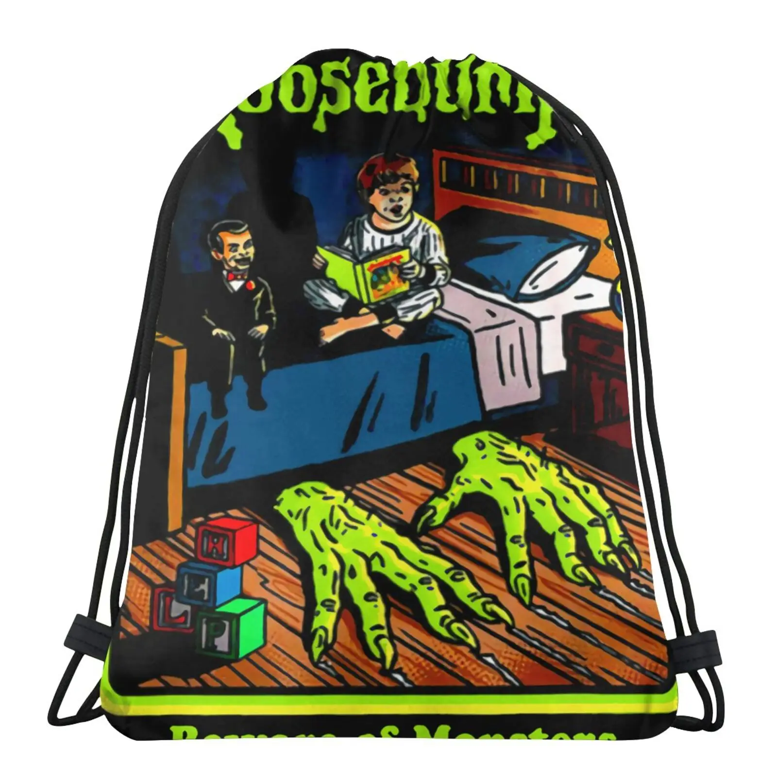 

5299 Goosebumps Beware Of Monster Bag Anime Shoe Bag Makeup Bag Custom Logo Gothic Style Women's Bag Gym Bag Children Cute Bag