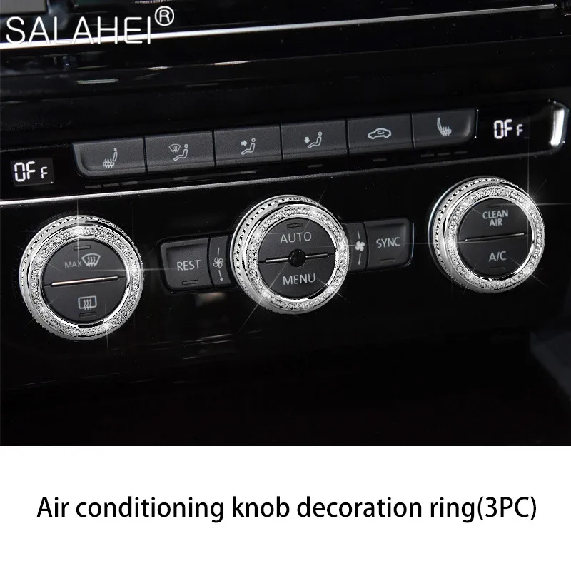 

For Volkswagen CC Magotan B8 2018 car crystal diamond interior stickers steering wheel air conditioning knob car supplies