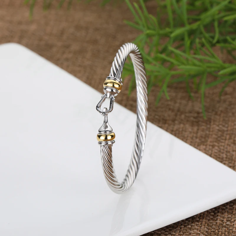 JADE ANGEL Fashion Cable Wire Bracelet U Bangle Silver Wire Exquisite Simple Jewelry Bangle For Women