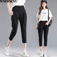 spring autumn female loose korean style elastic casual trousers women fashion streetwear high waist harem pants s 4xl