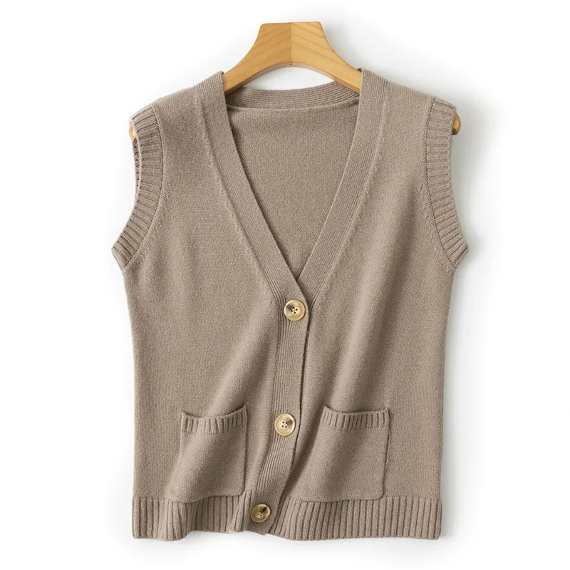 Осенне-зимний плотный Повседневный Кардиган masigoch из 100% мериносовой шерсти жилет