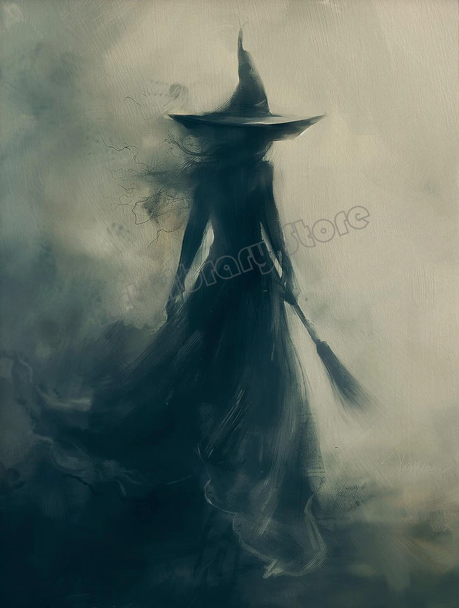 

Печать на холсте "Темная академия, ведьма, лягушка"