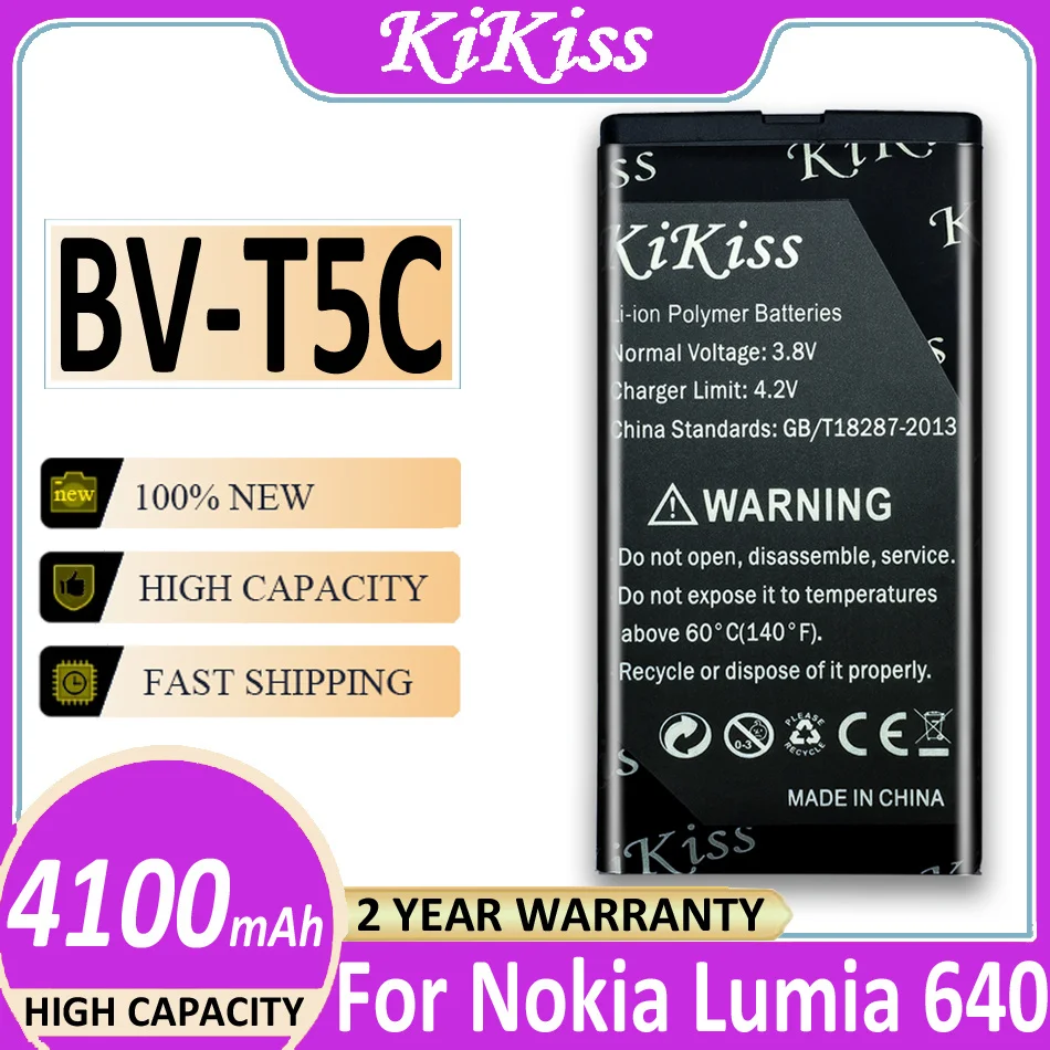 

Original KiKiss Battery BV-T5C BVT5C Replacement Battery For Nokia Microsoft Lumia 640 Lumia640 RM 1113 1073 Dual 1077 Batteries