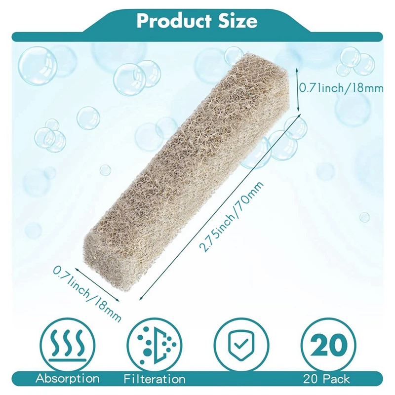 20 шт. фильтрующие прокладки для редуктора аммиака Aqueon губка фильтр аквариума