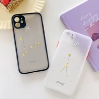 yndfcnb twelve constellations phone case for iphone x xr xs 7 8 plus 11 12 13 pro max 13mini translucent matte shockproof case
