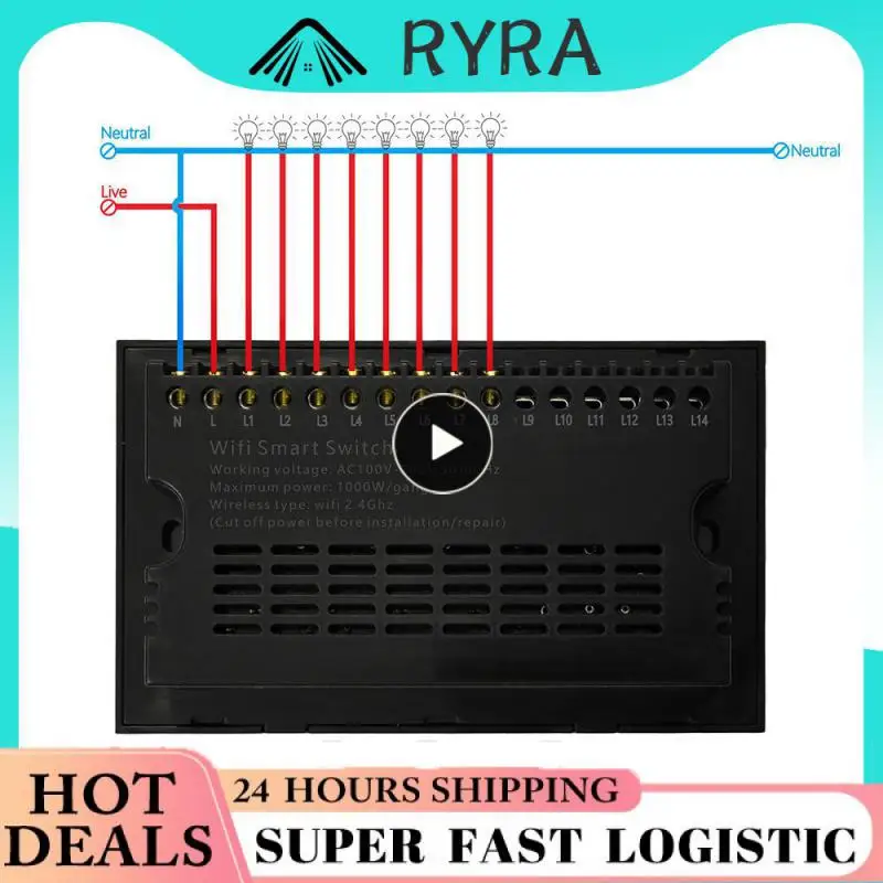 

Wifi Smart Switch Energy Saving Fashion Design 8 Channel Switch Easy To Install And Use Support Power-down Memory Smart Home