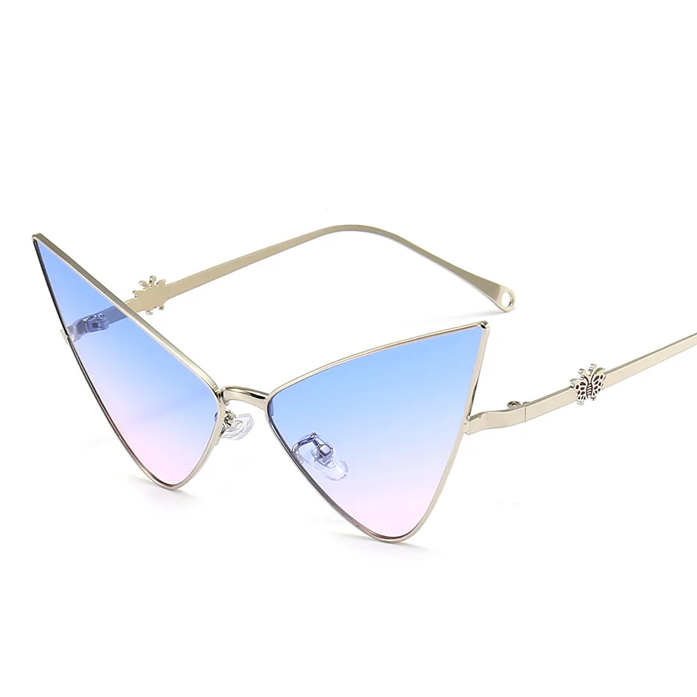 

Новинка 2023, градиентные солнцезащитные очки, женские оверсайз, кошачий глаз, очки для мужчин, металлическая Тонкая оправа, панковские очки, ...