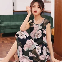 summer new sleeveless nightdress korean version pajamas sweet cute loose casual homewear lady comfortable sleepdress