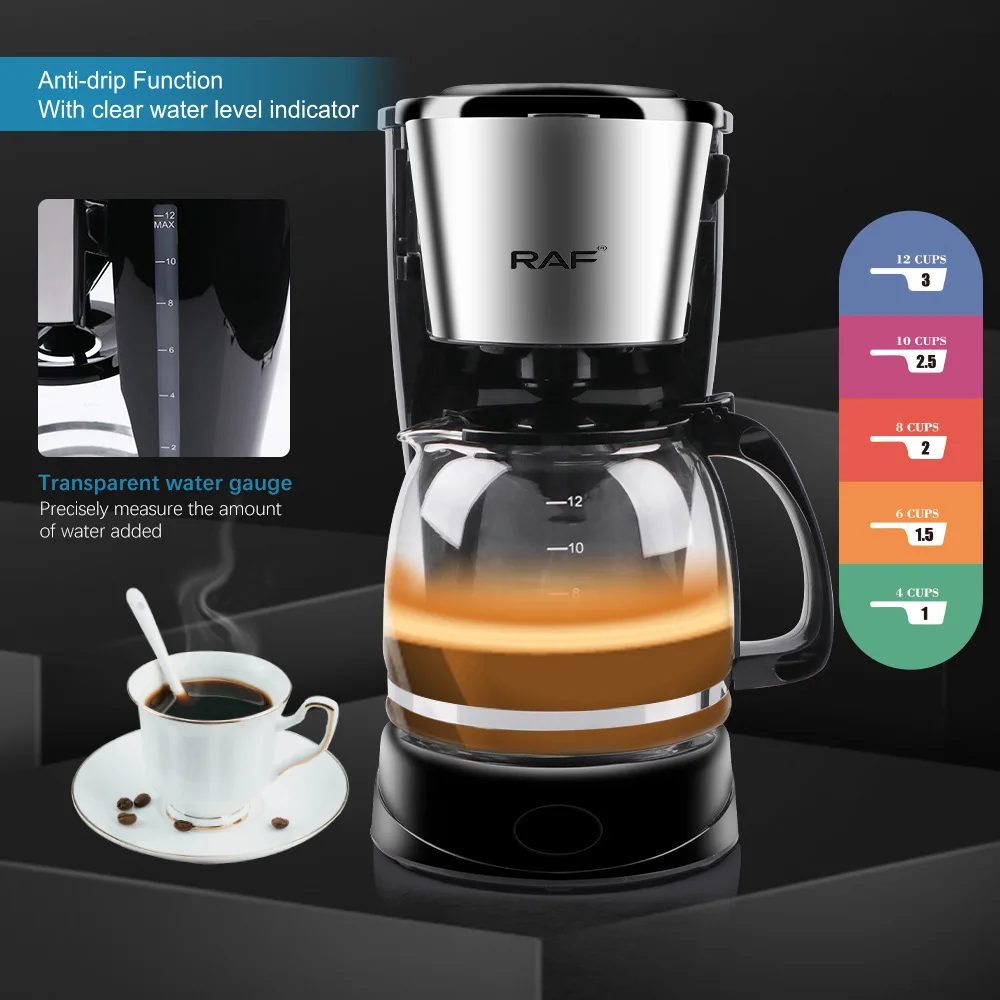 

1500ml Americano Drip Coffee Maker Coffee Machine For Home And Office Automatic Espresso Coffee Machine For 10-15 Cups