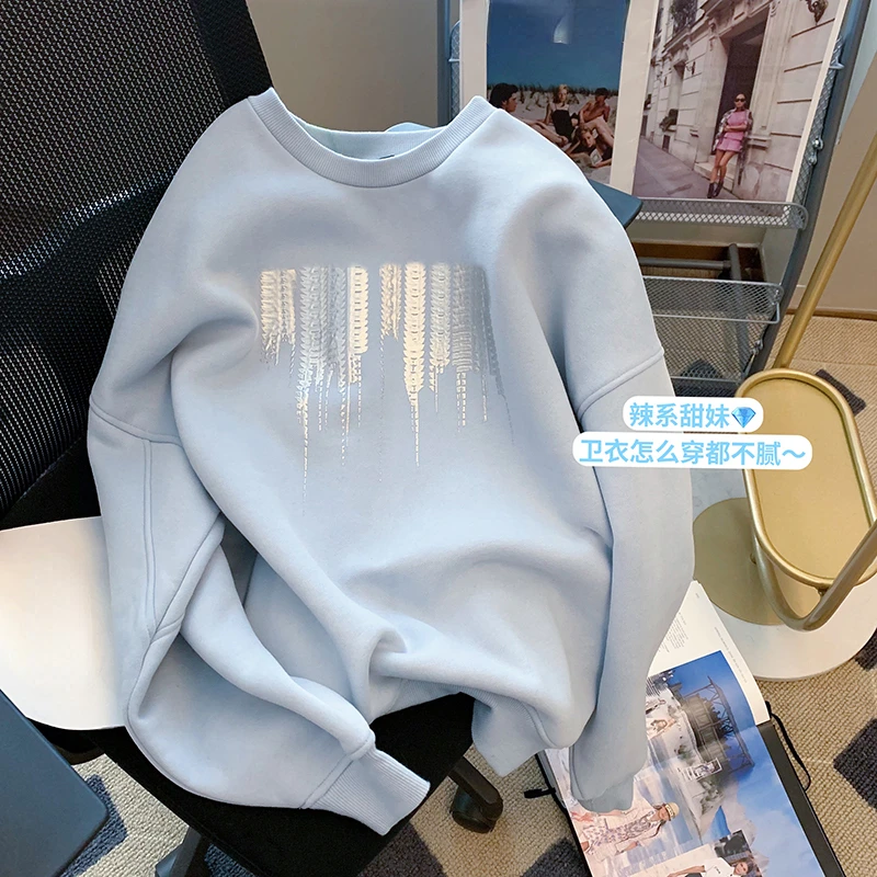 Толстовка Женская свободного покроя с длинным рукавом на осень/зиму