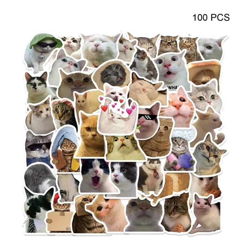 

50pcs Cats Stickers Funny Stickers Graffiti Decals Teens Skateboards Stickers Laptop Computer Phone Hard Hat