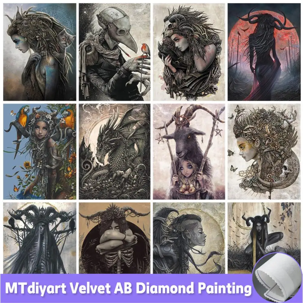 

Алмазная живопись AB Темный Медвежонок Медуза чума Dr полная вышивка крестиком Мозаика картина искусство