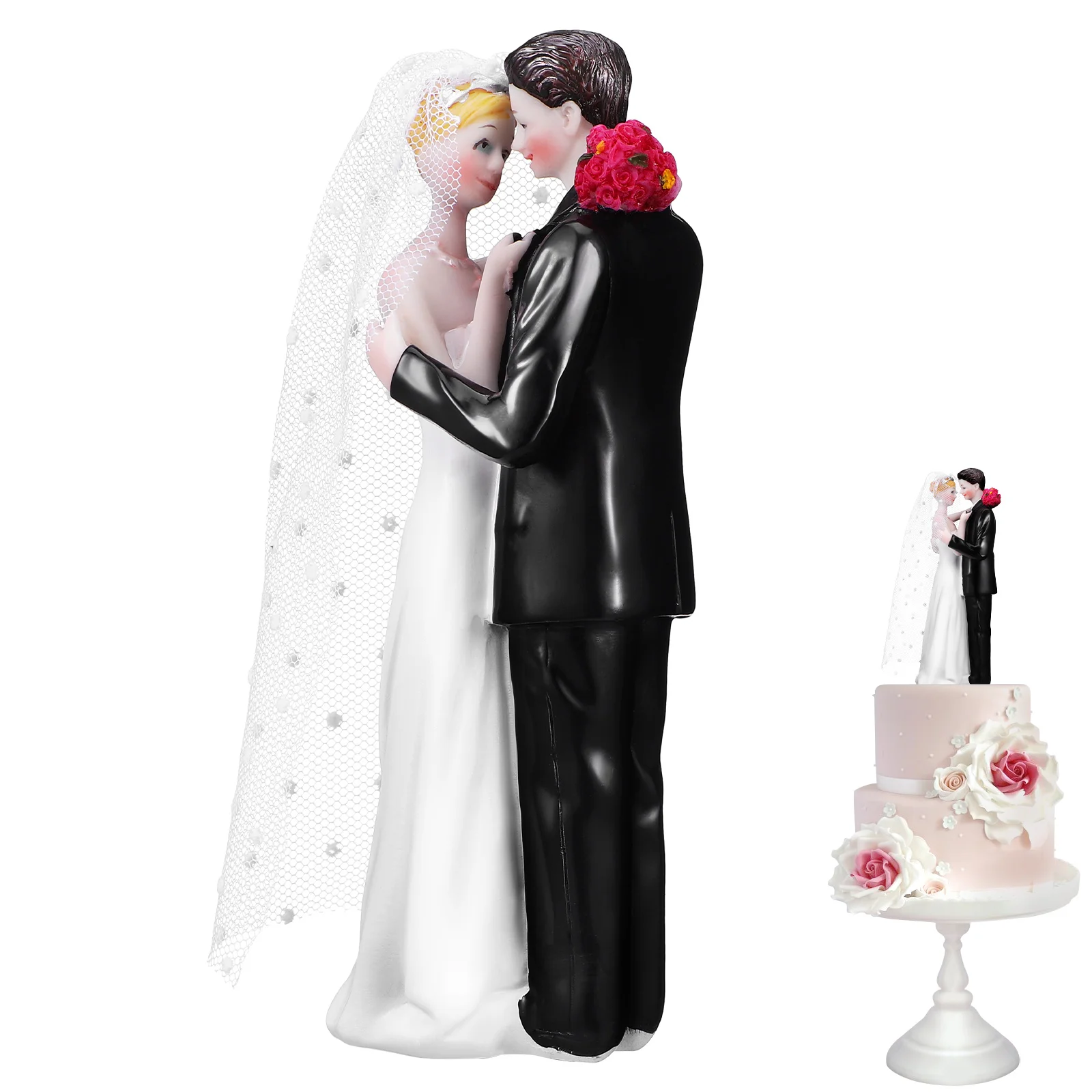 

Wedding Cake Topper Bride And Groom Resin Figurine Cake Decoration Wedding Adornment