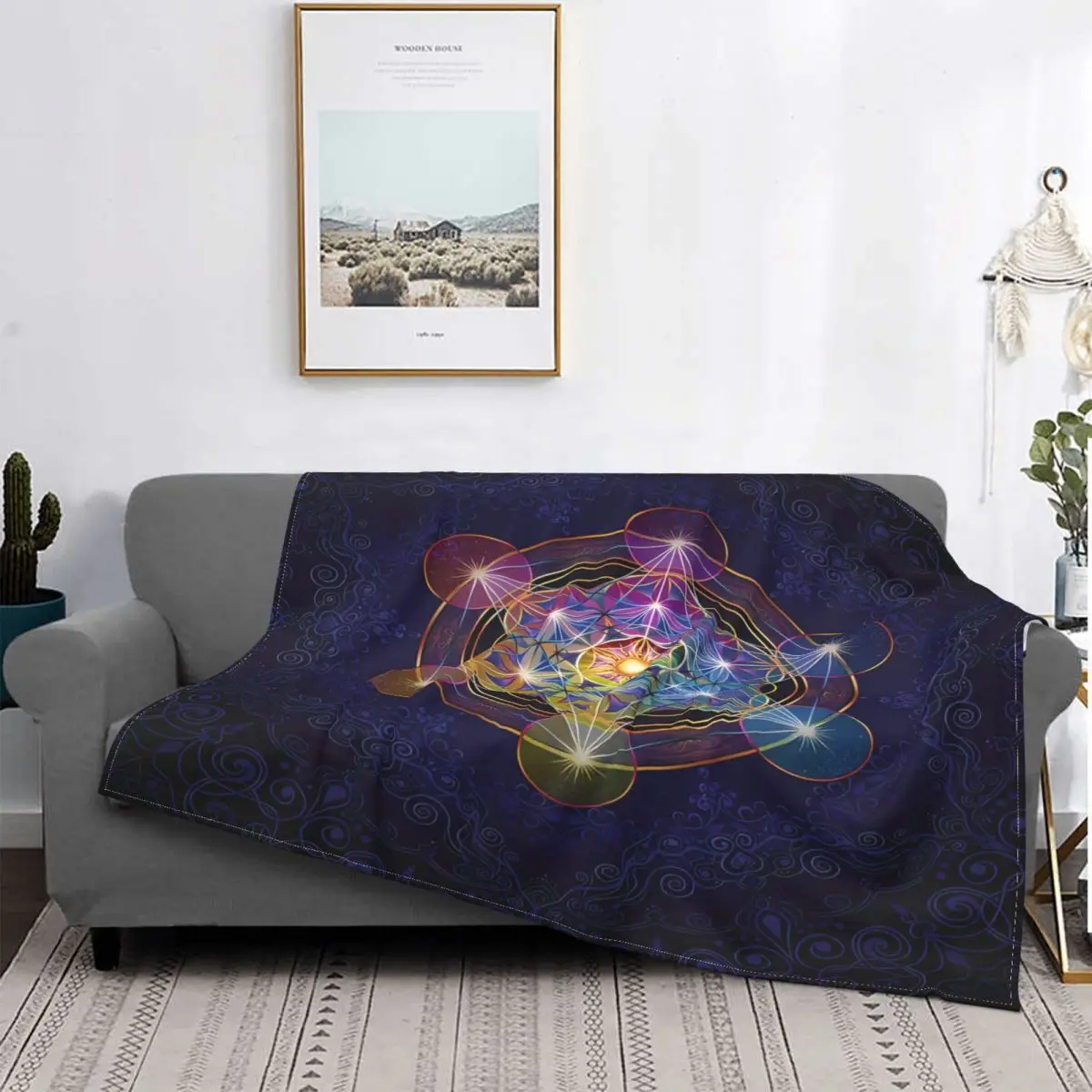 Ультрамягкое Флисовое одеяло Metatron's Cube Merkabah