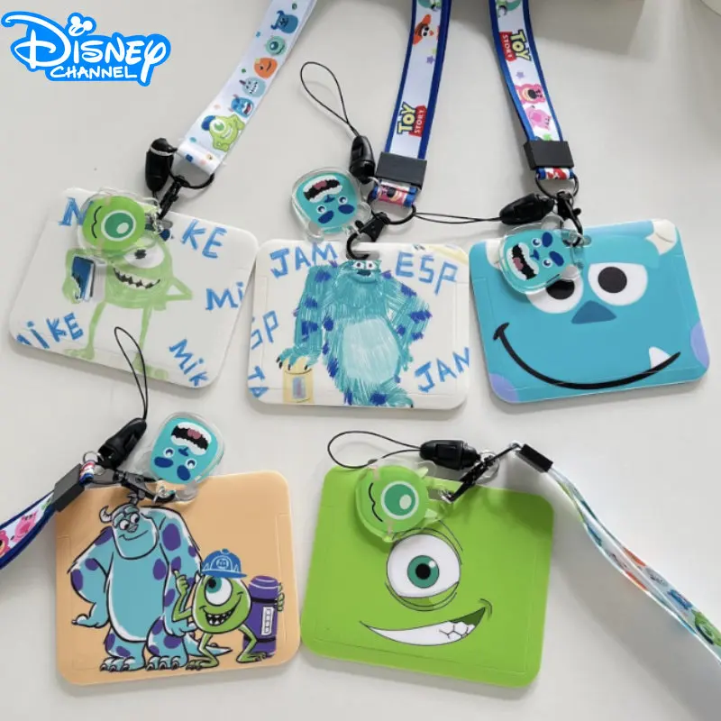

Disney Credential Holder Monsters University Long Rope Hanging Neck Horizontal Card Holders Cute Keychain Stitch Id Card Holder
