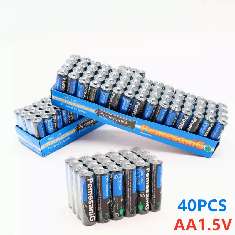 

40PCS Disposable alkaline dry battery AA 1.5V Battery, Suitable For Camera, Calculator, Alarm Clock, Mouse, Remote Control