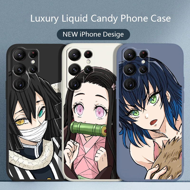

Nezuko Kimetsu No Yaiba Case For Samsung Galaxy S22 S21 S20 S10 Note20 10 Ultra Plus Pro FE Lite Liquid Rope Phone Cover Coque