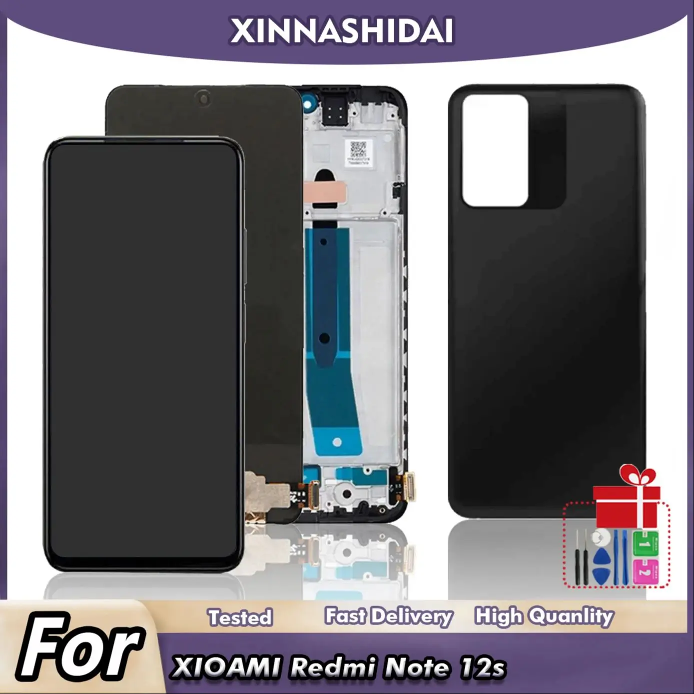 6 43-дюймовый Жк-дисплей Для Xiaomi Redmi Note 12s Емкостный Сенсорный Экран С Рамкой