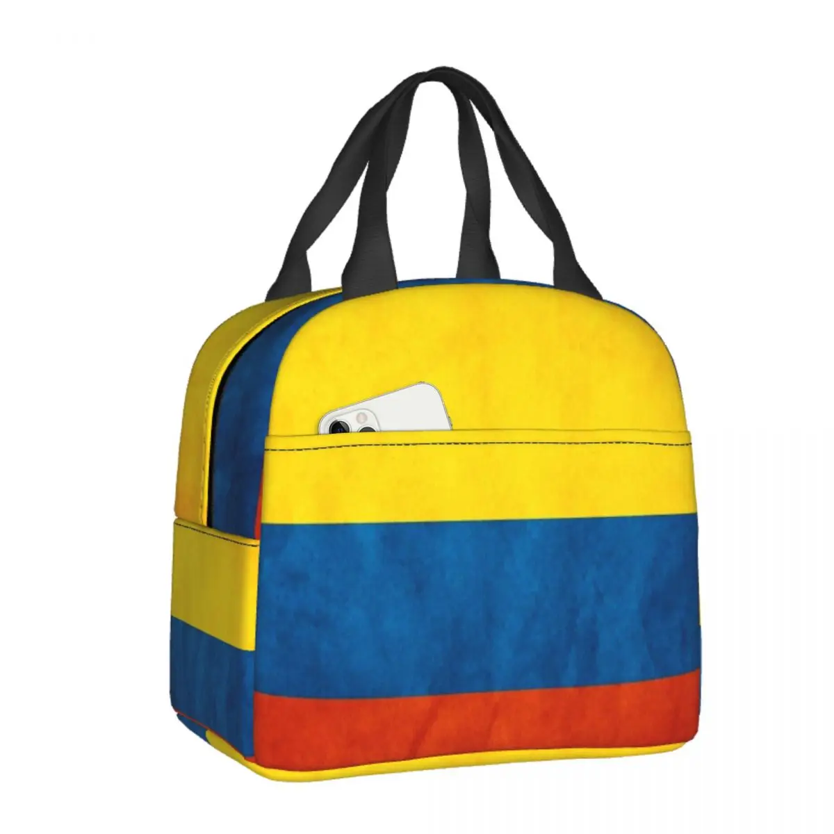 

Colombia Flag Lunch Food Box Bag Insulated Thermal Food Picnic Lunch Bag for Women kids Men Cooler Tote Bag