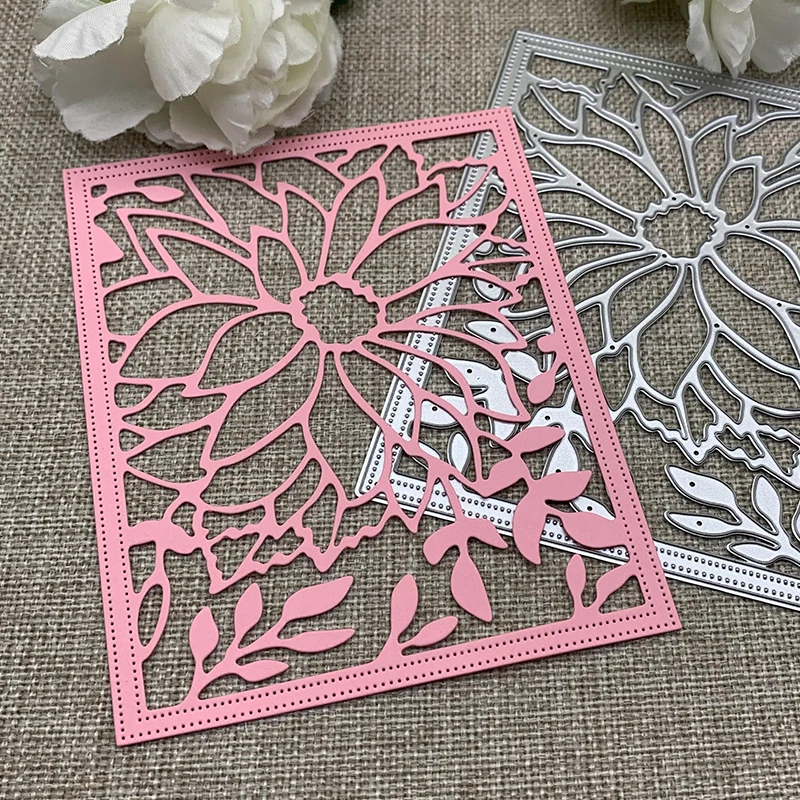 

Цветочная рамка для украшения металлические штампы трафареты для «сделай сам» Скрапбукинг декоративная ручная работа штамповочный шаблон...