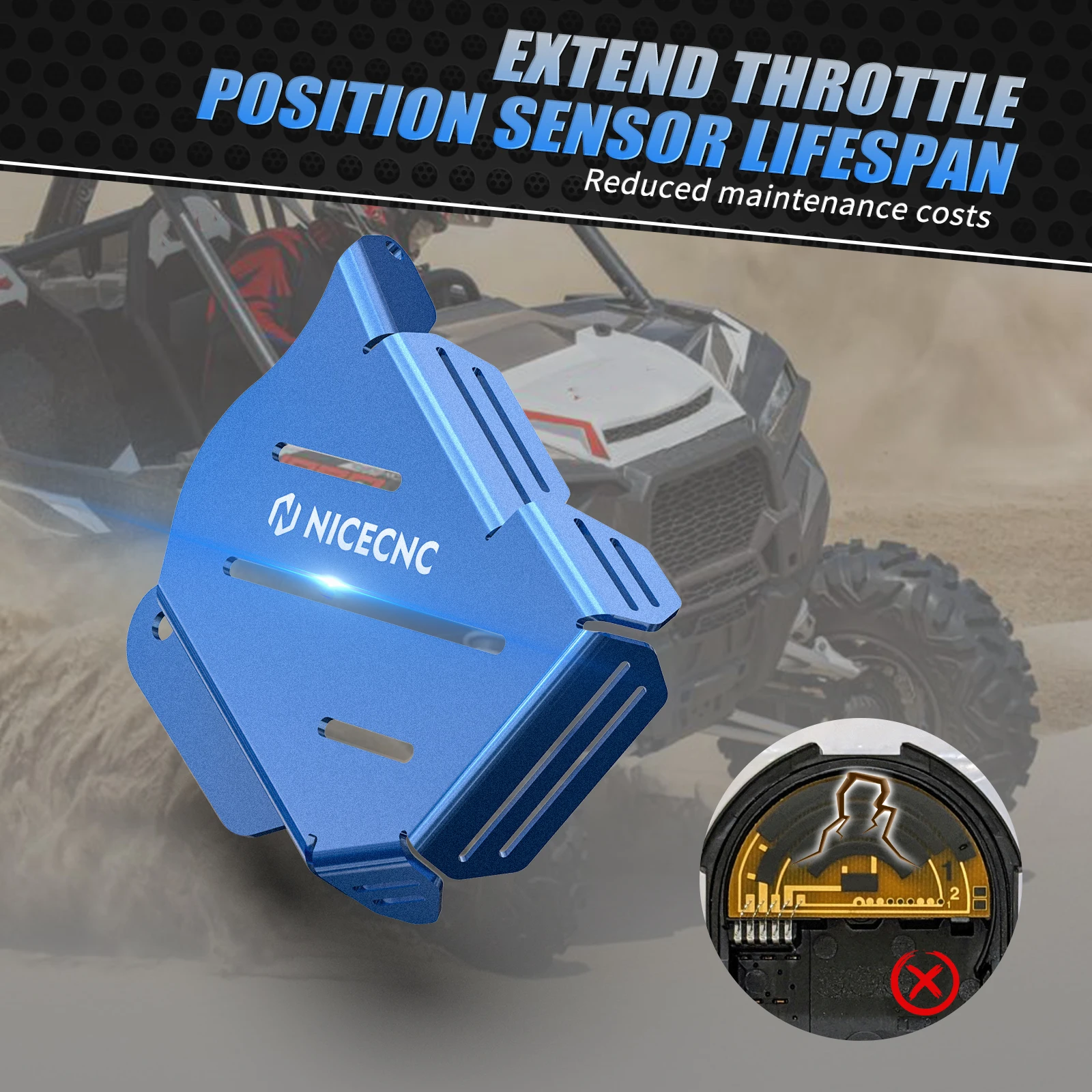 Для Polaris RZR XP защитная крышка корпуса дроссельной заслонки алюминиевый