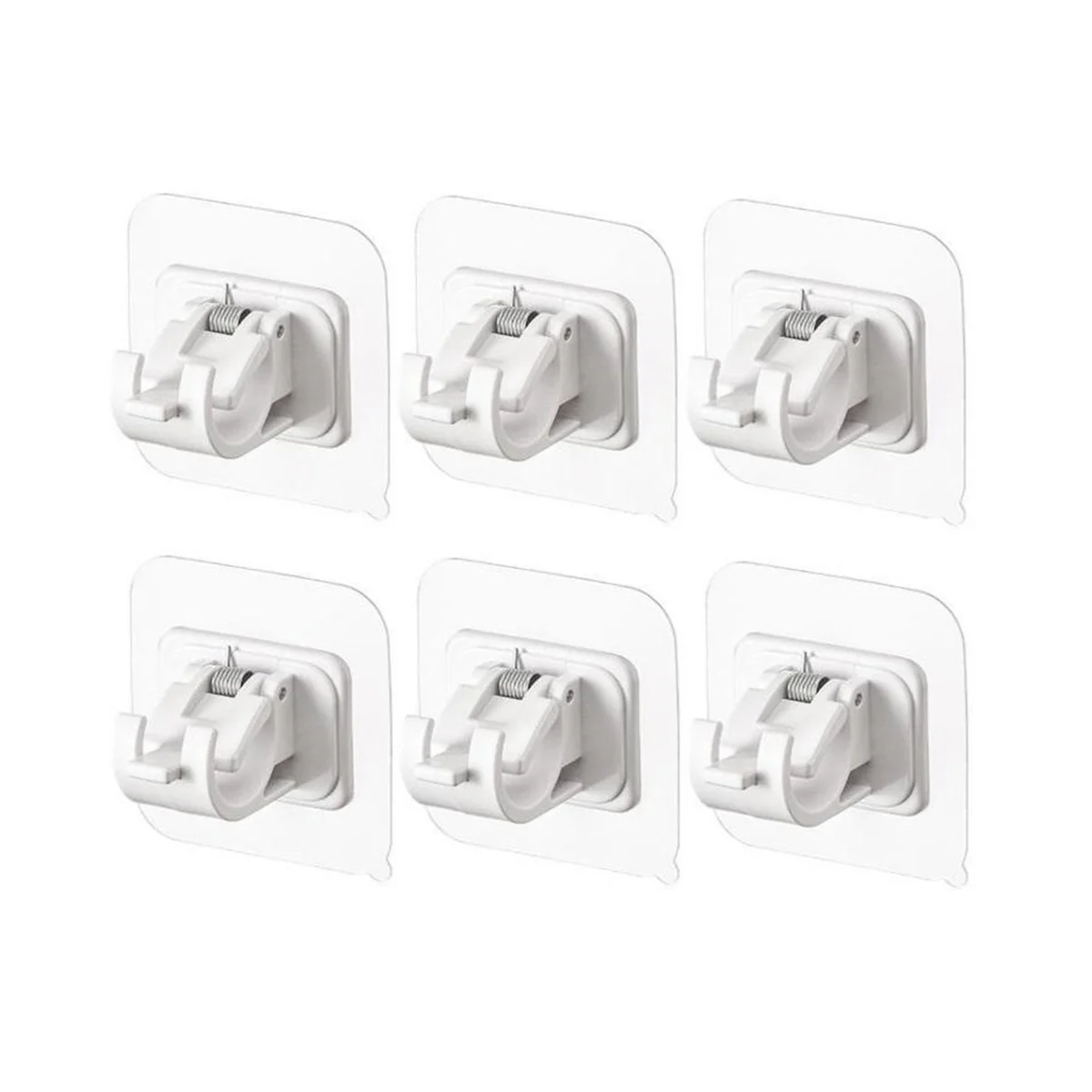 

45PCS Curtain Rods No Drill Curtain Rod Brackets Hooks Nail Free Adjustable Stick on Curtain Rod Transparent Hook