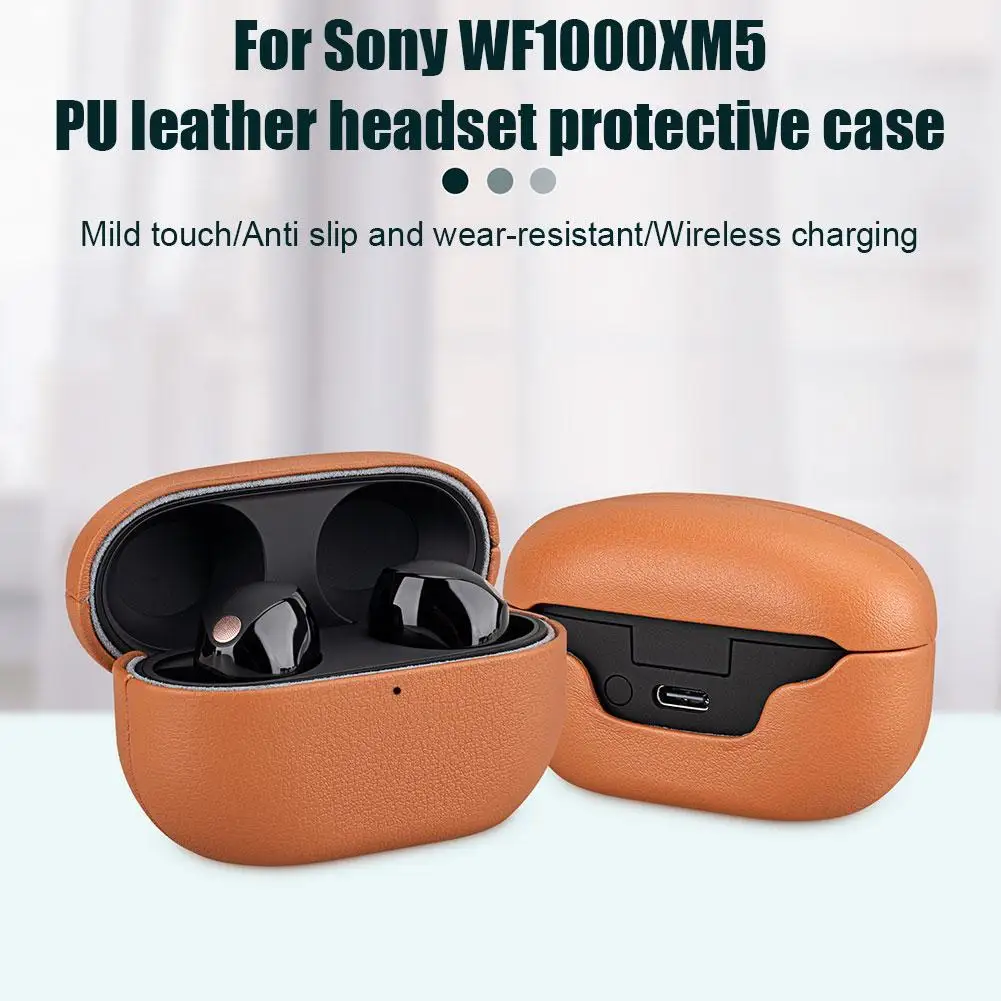 

1 Pcs For Sony WF1000XM5 Bluetooth Wireless Earphone Protective Case Bluetooths Earbuds Leather Cover Collision Protection Shell