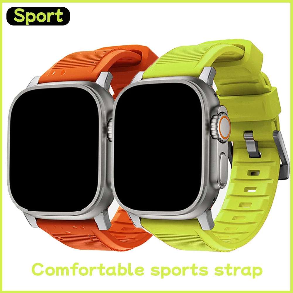 

Ремешок мягкий силиконовый для Apple watch Band, спортивный резиновый браслет для iWatch series 8 7 65 43, 45 мм 41 мм 44 мм 40 мм 49 мм 42 мм