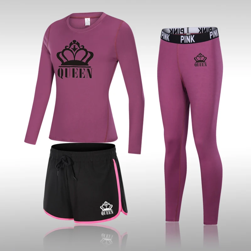 

New Women's Sportswear For Yoga Sets Jogging Clothes Gym Workout Fitness Training Sports T-Shirts Running Pants Leggings Suit