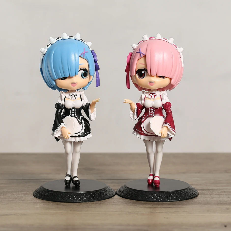 

Q Posket Re:Life In A Different World From Zero Rem & Ram Figure Toys PVC Cute Mini Model Decoration Dolls 2pcs/set