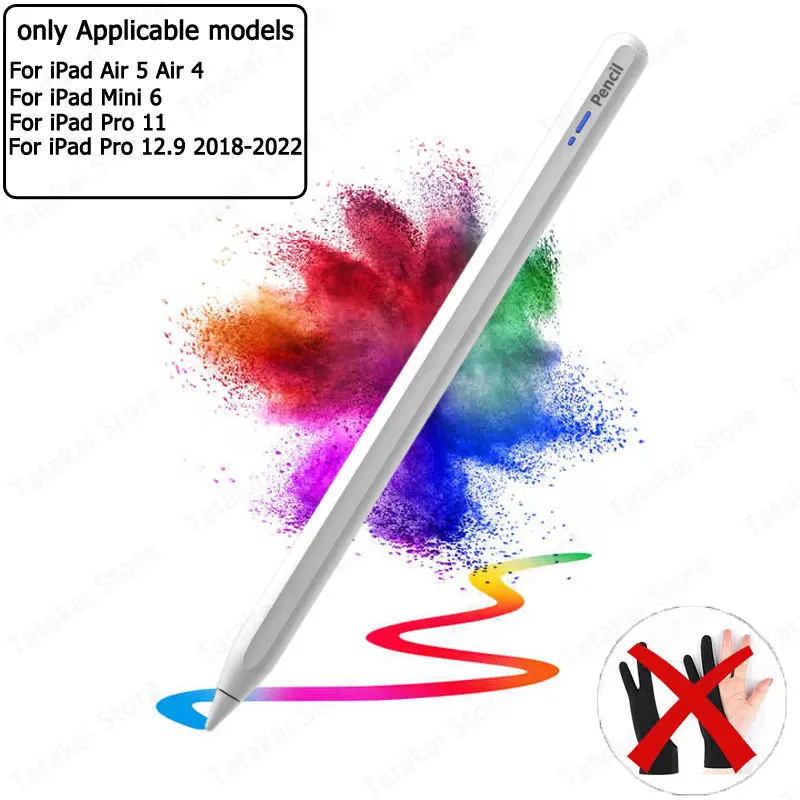 

Стилус для iPad Pro 11 12 9 2018-2022 Mini 6 Air 5 4, магнитная Беспроводная зарядка, блокировка ладони для Lapiz Apple Pencil 2 1