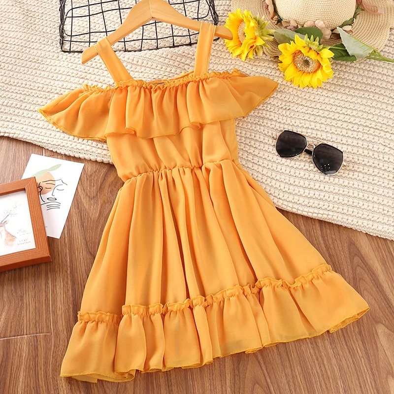 HE Hello Enjoy 2022 Summer Dress for Baby Girl Sleeveless Bow Cake Dress Party Wedding Princess Dresses Children Kid Clothes