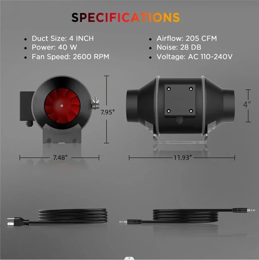 Заводская цена 6-дюймовый скоростной Электрический переменный ток встроенный