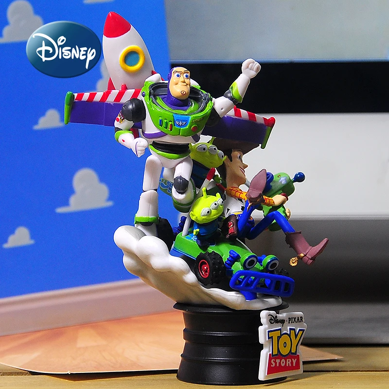 

Disney's New Toy Story Woody Buzz Lightyear Alien Action Figure Movie Scene Collection Model Doll Cartoon Children's Toy Gift