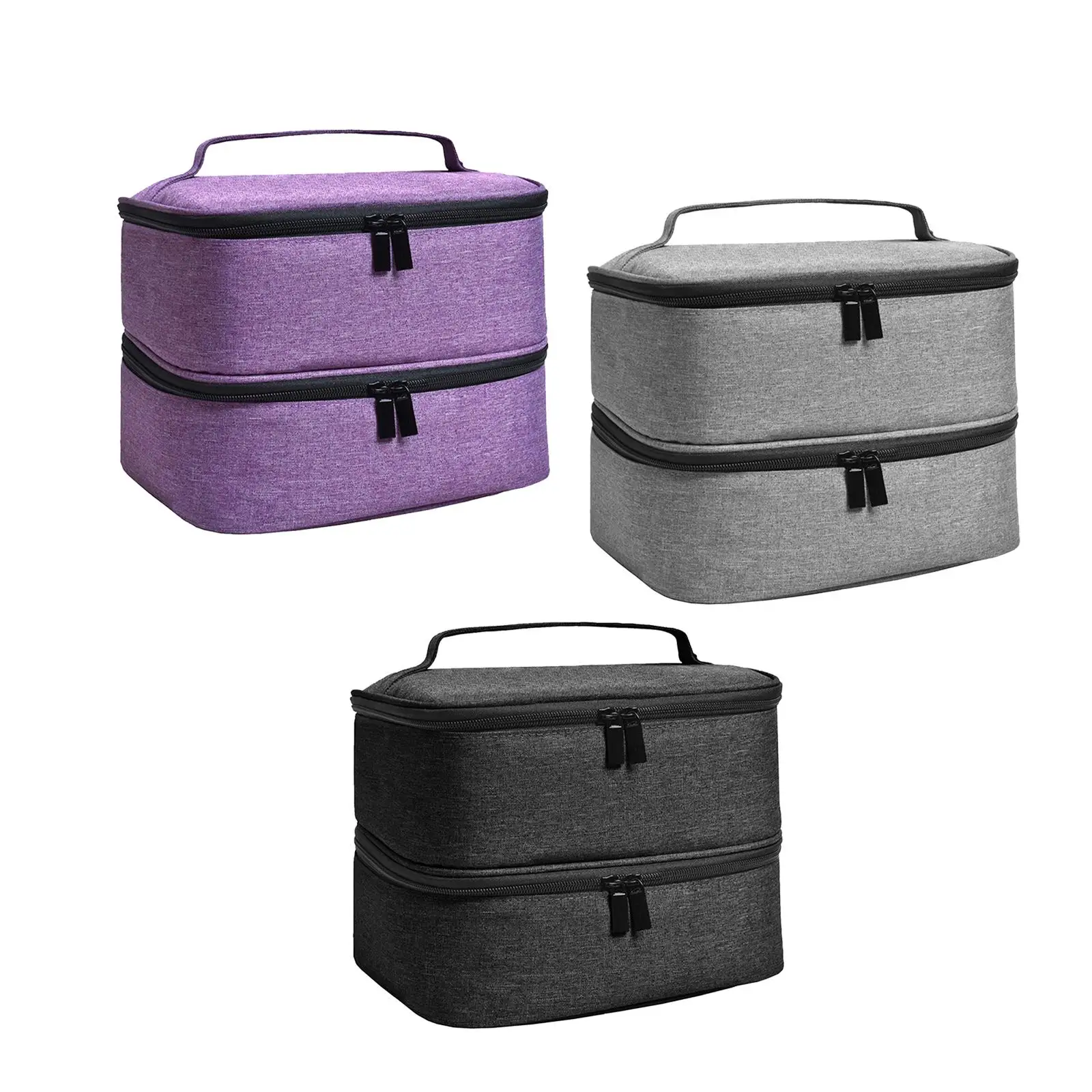 

Двухслойная сумка для хранения лака для ногтей, съемная Съемная сумка с 30 отделениями и ручкой, портативный чехол, косметичка