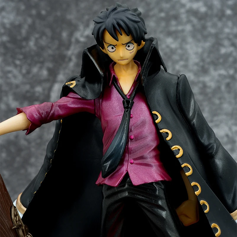 One Piece Straw Hat Monkey D Luffy Action Figure Strong World 10th Anniversary Black Cape Luffy Artillery Pvc Doll Collectible images - 6