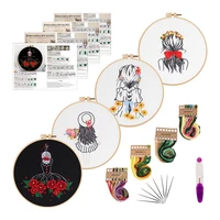 4 pack embroidery kit with pattern for beginners cross stitch kits include 2 embroidery hoops4 embroider clothes