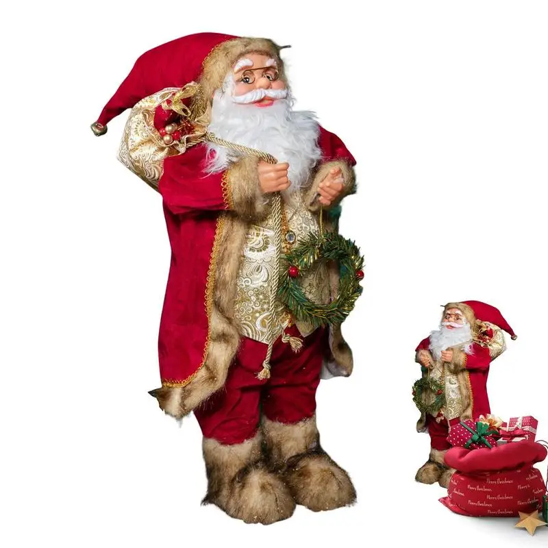 

Christmas Santa Claus Figurines Christmas Table Decorations Standing Santa Claus Figurine Gold Red Standing Santa Claus Doll