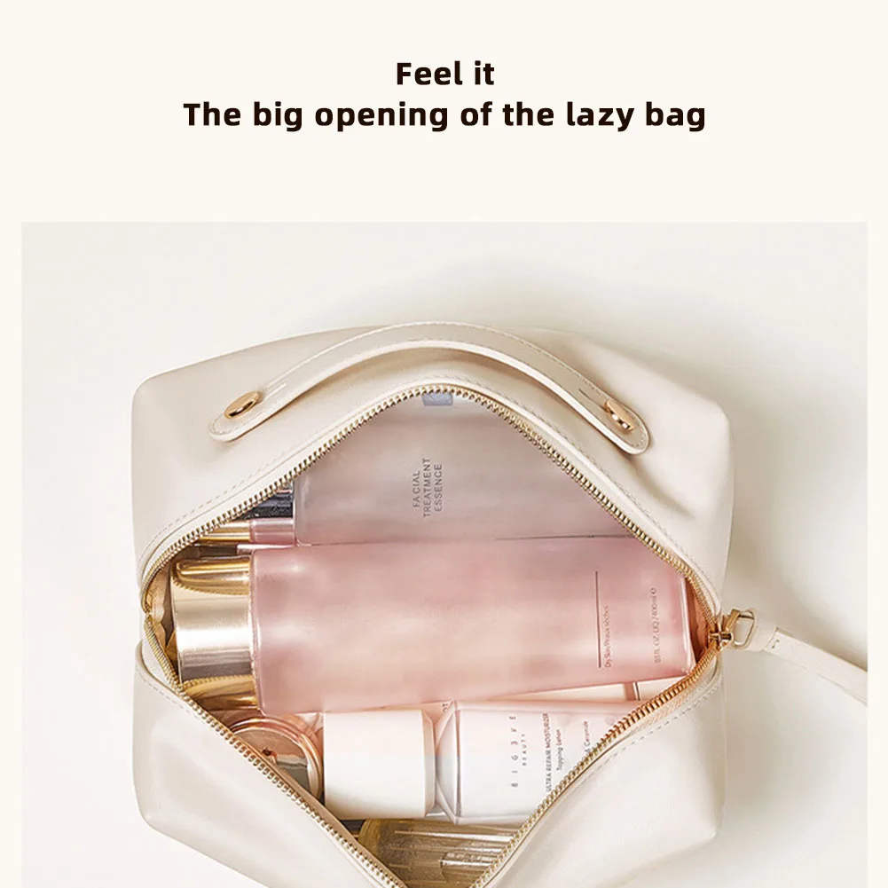 Makeup Box Pu Leather Large Travel Cosmetic Bag Women Cosmetic Organizer High-capacity Makeup Bag Storage Pouch For Female